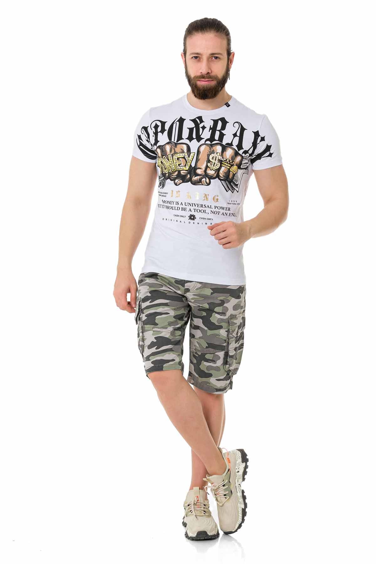 Camiseta hombre Cipo &amp; Baxx DOLLAR blanca CT714