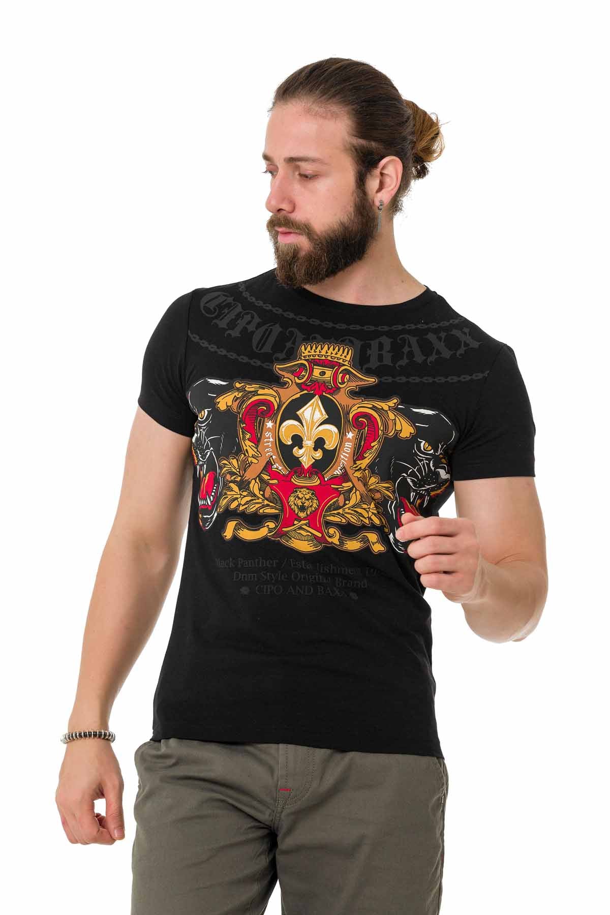 Camiseta hombre Cipo &amp; Baxx EMPORIA negra CT718