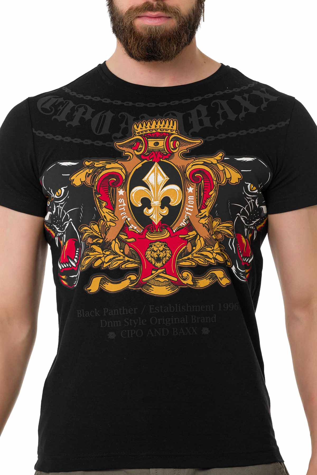 Camiseta hombre Cipo &amp; Baxx EMPORIA negra CT718