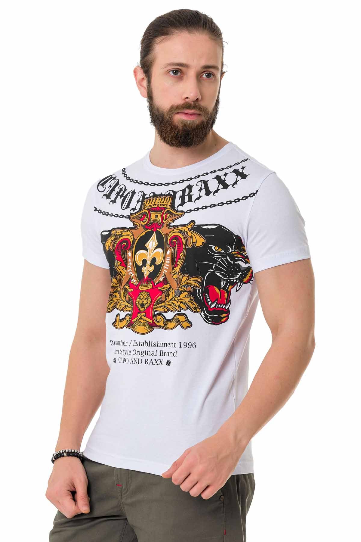 Camiseta hombre Cipo &amp; Baxx EMPORIA blanca CT718