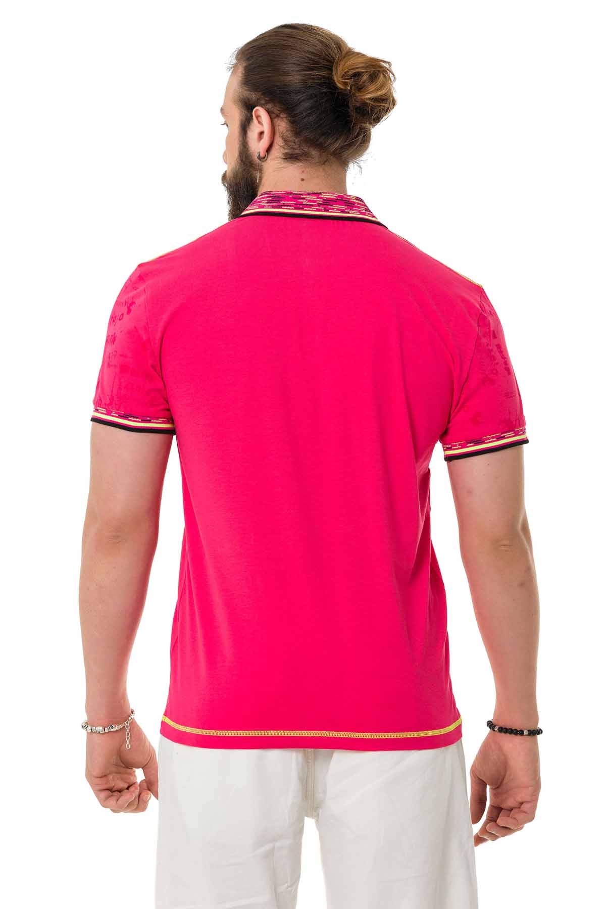 Cipo & Baxx MARINE fuchsia Herren Polo T-Shirt CT738