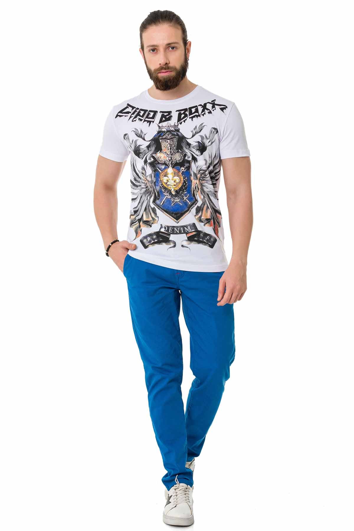 Camiseta hombre Cipo &amp; Baxx JOPLIN blanca CT743