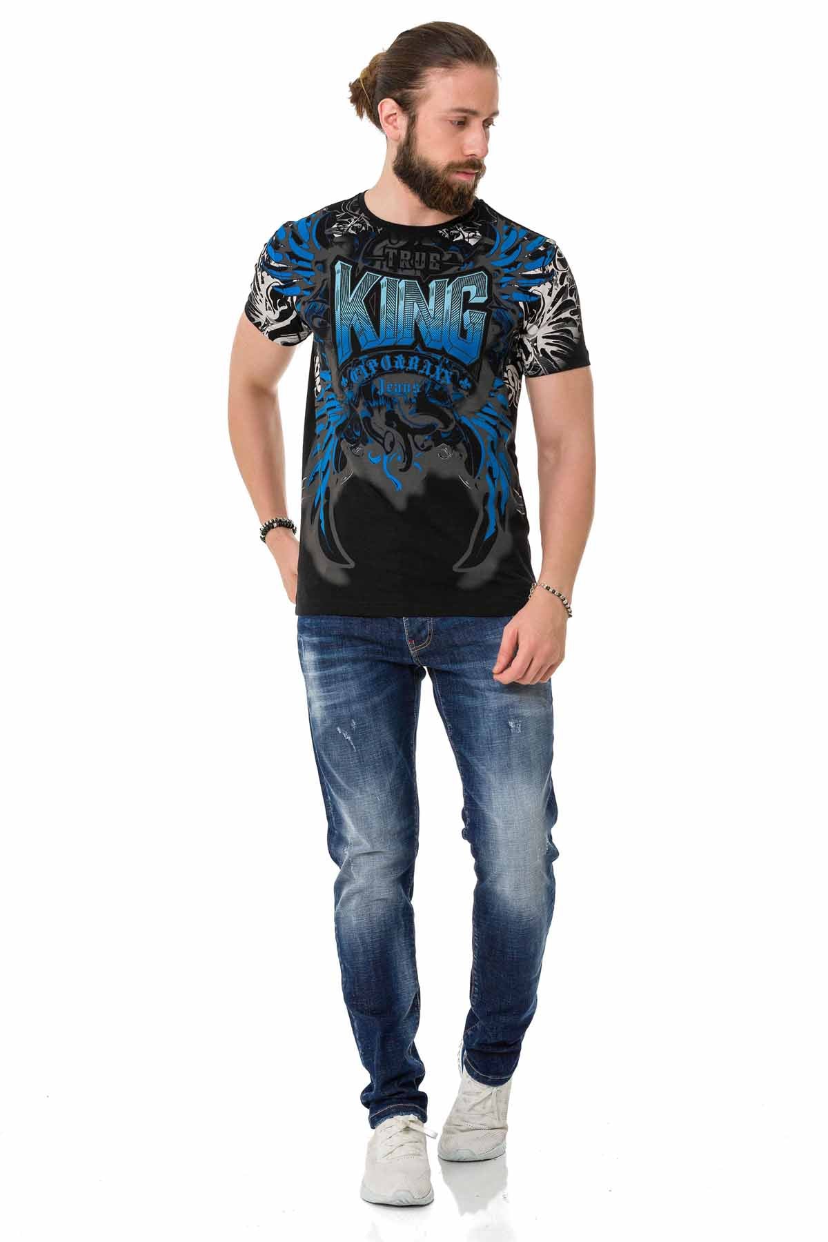 Cipo &amp; Baxx KING black men's T-shirt CT763