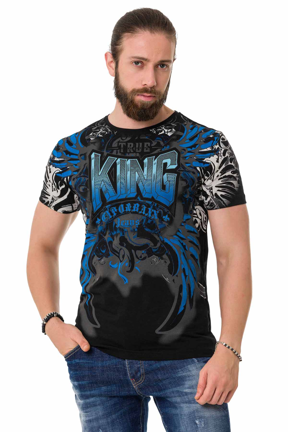 Cipo & Baxx KING black Herren T-Shirt CT763