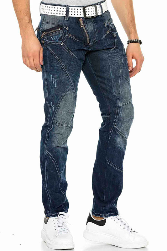 Cipo &amp; Baxx BRONZE ZIPP jeans de hombre denim C-0768