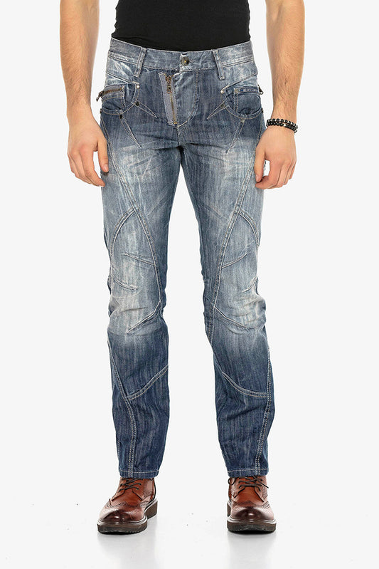 Cipo &amp; Baxx SILVER ZIPP jeans de hombre denim C-751