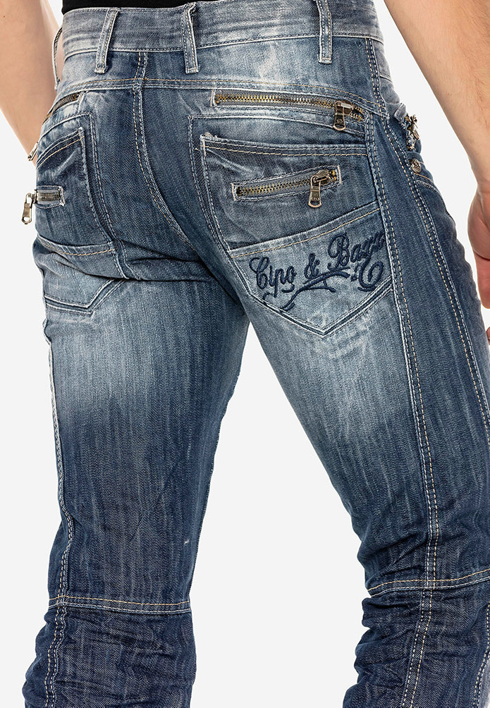 Cipo & Baxx SILVER ZIPP Herren Jeans Denim C-751