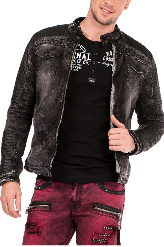 Cipo &amp; Baxx VECTOR Chaqueta vaquera estilo motero para hombre Denim CJ236