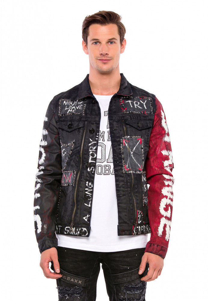 Cipo & Baxx VEGAS Herren Biker Jeans Jacke Denim CJ248