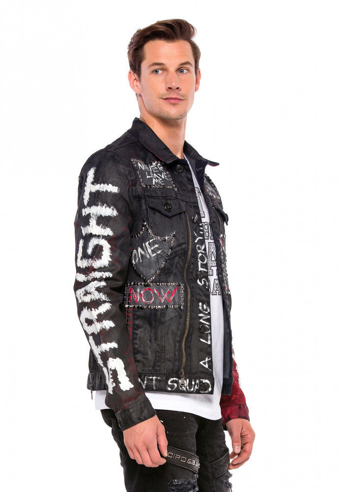 Cipo & Baxx VEGAS Herren Biker Jeans Jacke Denim CJ248