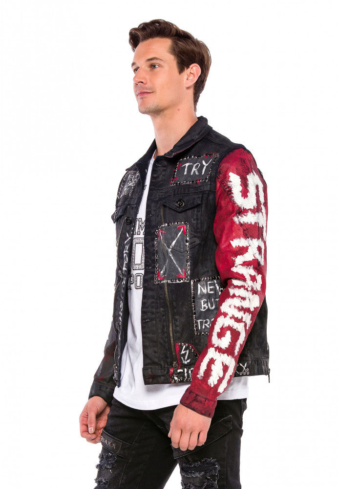 Cipo & Baxx VEGAS Herren Biker Jeans Jacke Denim CJ248