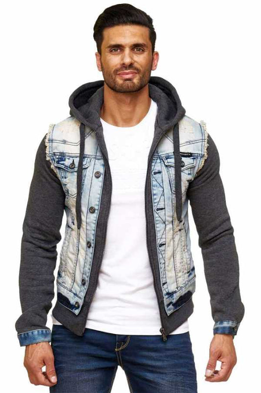 Cipo & Baxx PORTLAND Herren Jeans Jacke Weste Denim Hoodie CJ112