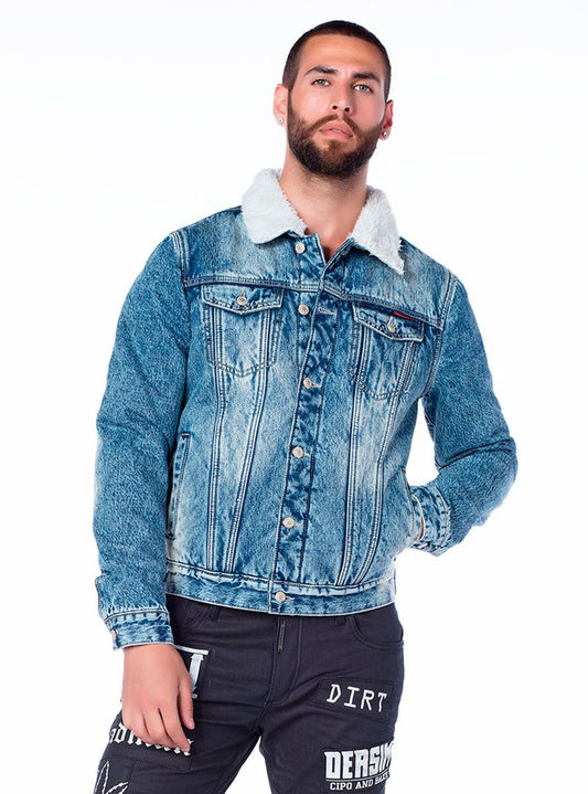 Cipo &amp; Baxx HAMPTON Men's Jeans Jacket Denim CJ136