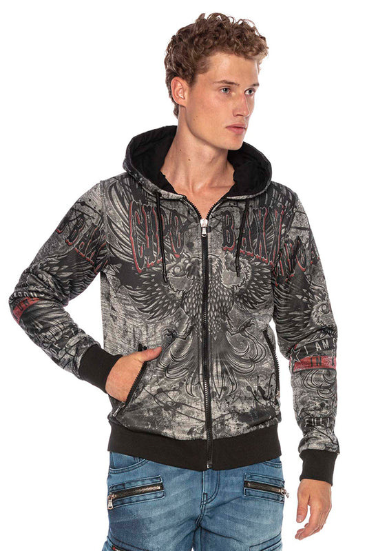 Cipo &amp; Baxx STARDUST men's hooded sweatshirt jacket CL394