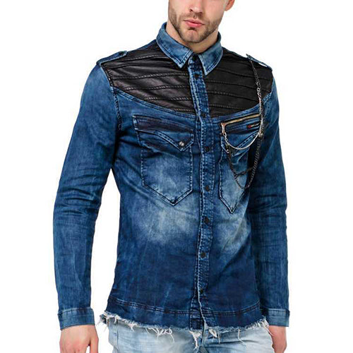 Cipo &amp; Baxx LUBBOCK men's denim shirt CH137