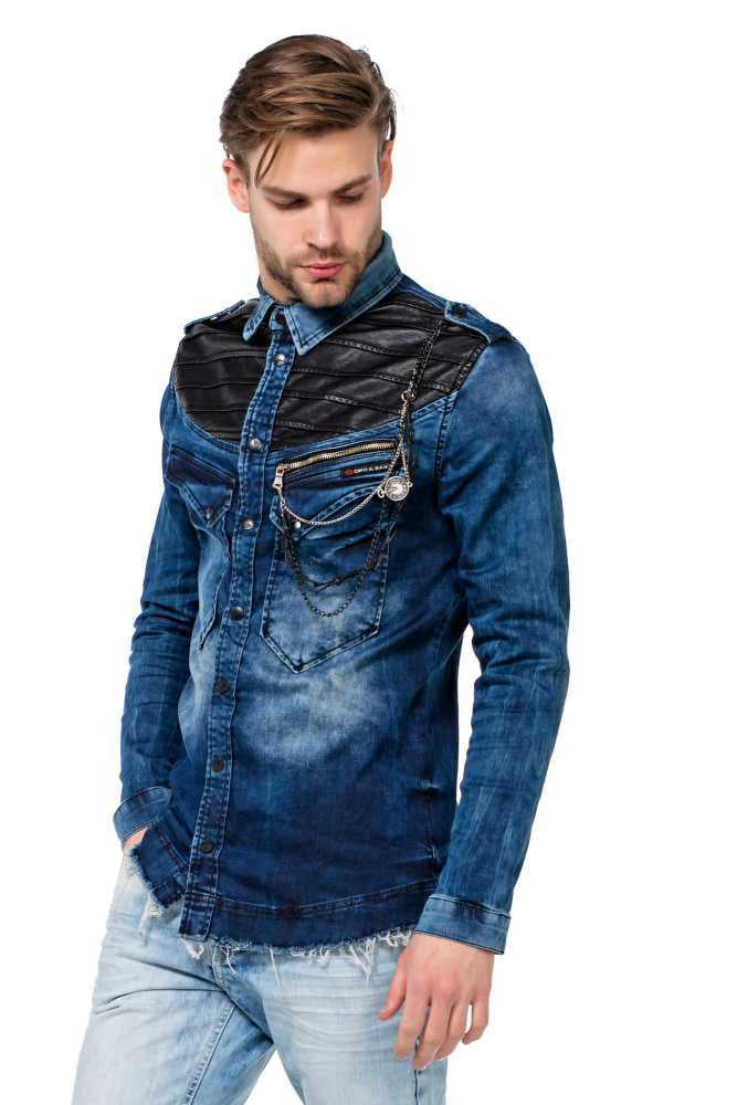 Cipo &amp; Baxx LUBBOCK men's denim shirt CH137