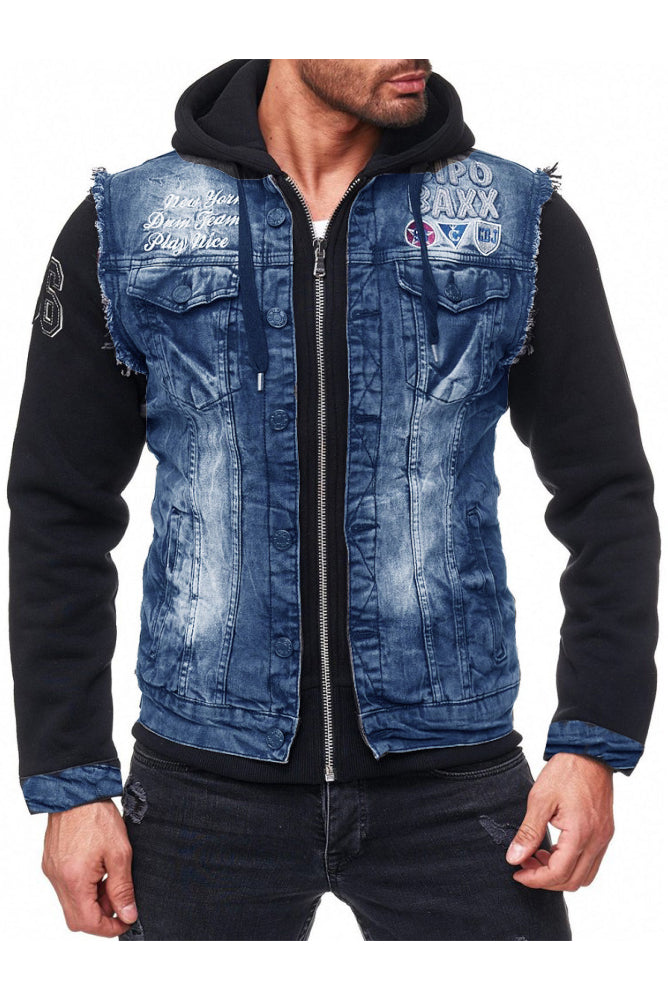 Cipo &amp; Baxx WESTWOOD Men's Jeans Jacket Vest Denim Hoodie CJ174