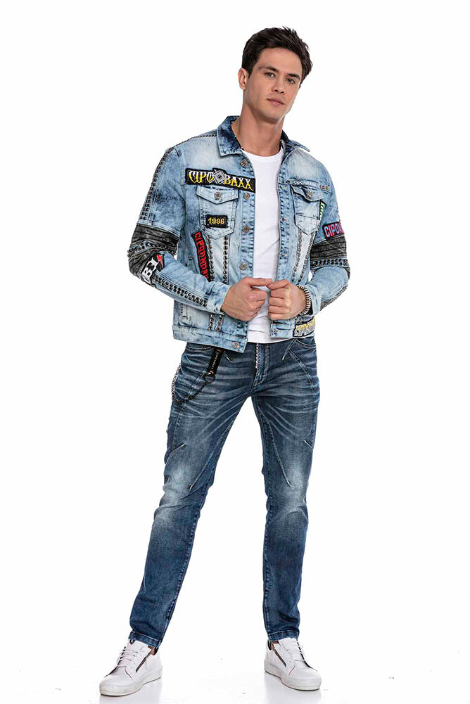 Cipo & Baxx BOXER Herren Biker Jeans Jacke Denim CJ263