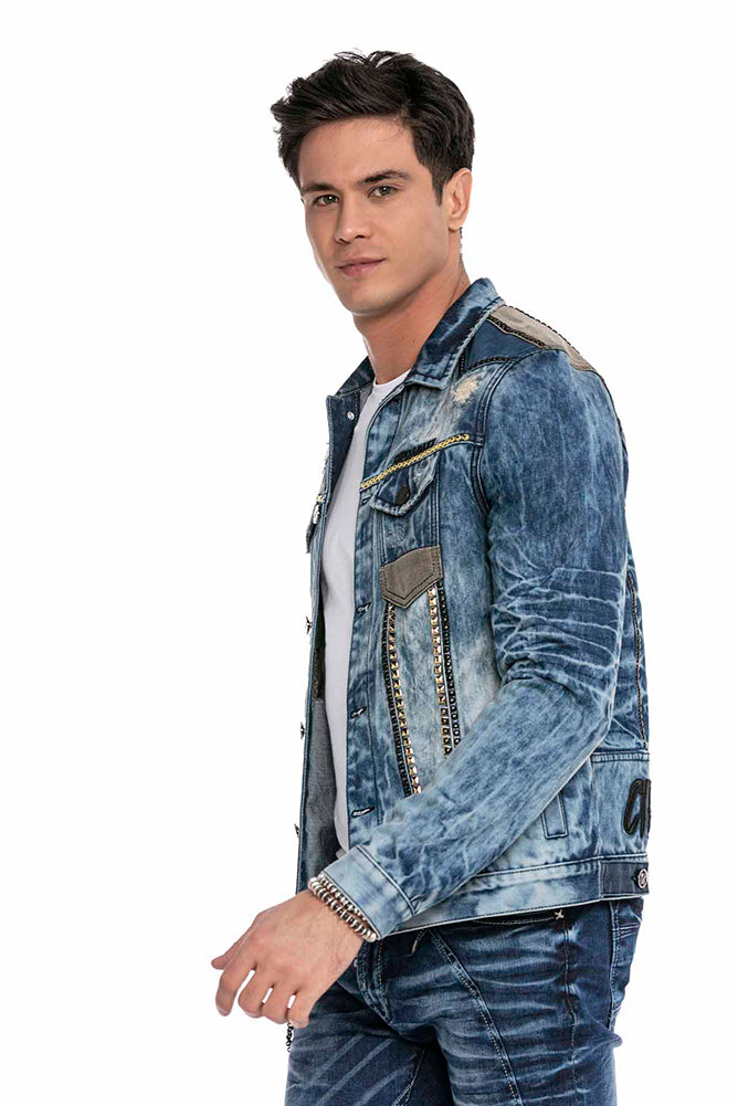 Cipo & Baxx DAYTONA Herren Biker Jeans Jacke Denim CJ264