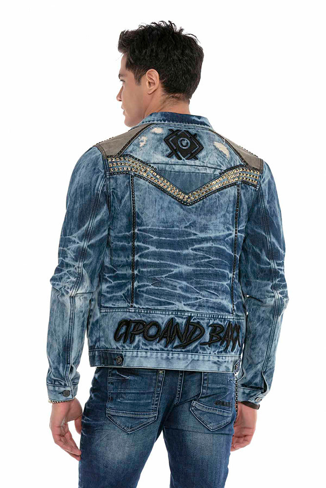 Cipo & Baxx DAYTONA Herren Biker Jeans Jacke Denim CJ264