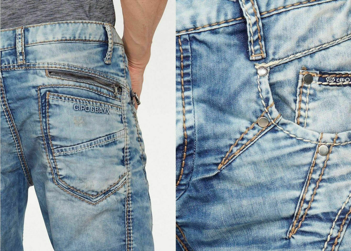 Cipo & Baxx TRENTON Herren Kurze Jeans Denim C-0090