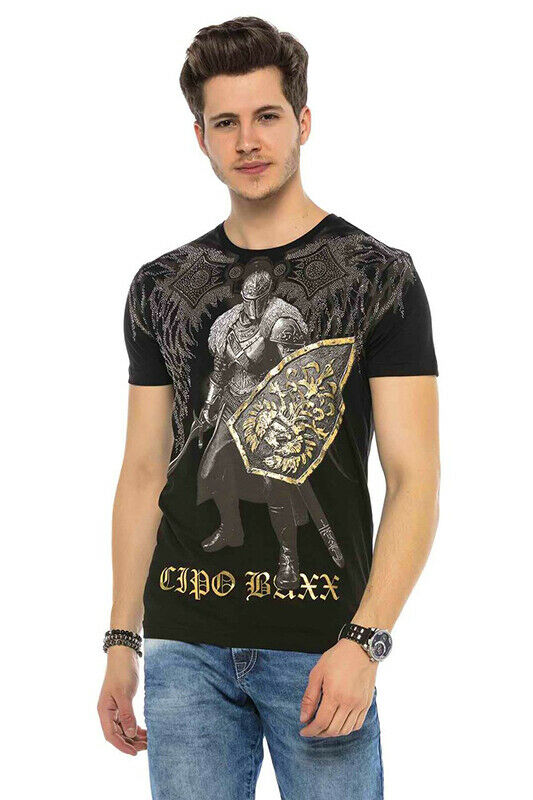 Cipo & Baxx KNIGHT Herren T-Shirt CT546 schwarz