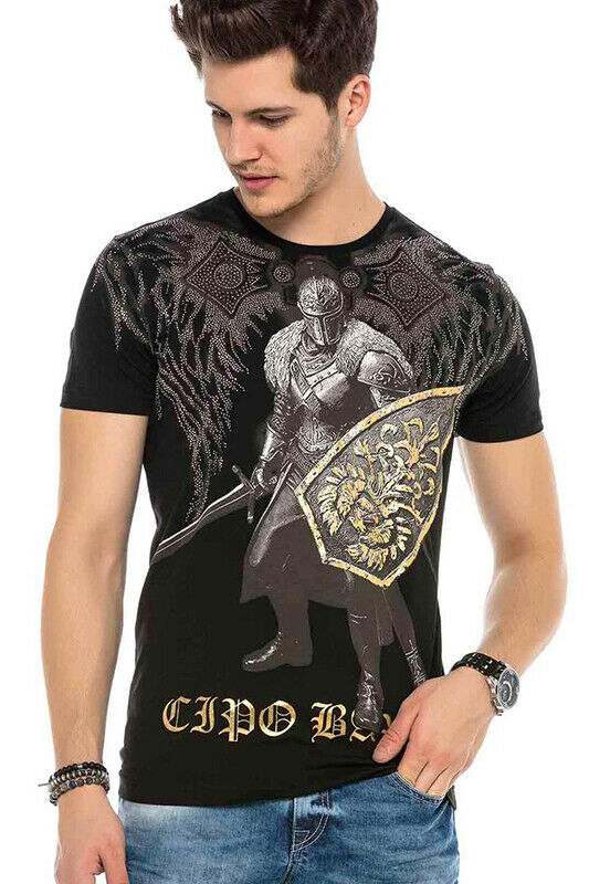 Cipo & Baxx KNIGHT Herren T-Shirt CT546 schwarz