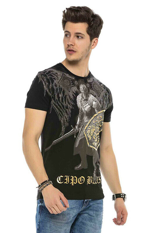 Cipo & Baxx KNIGHT Herren T-Shirt CT546 schwarz